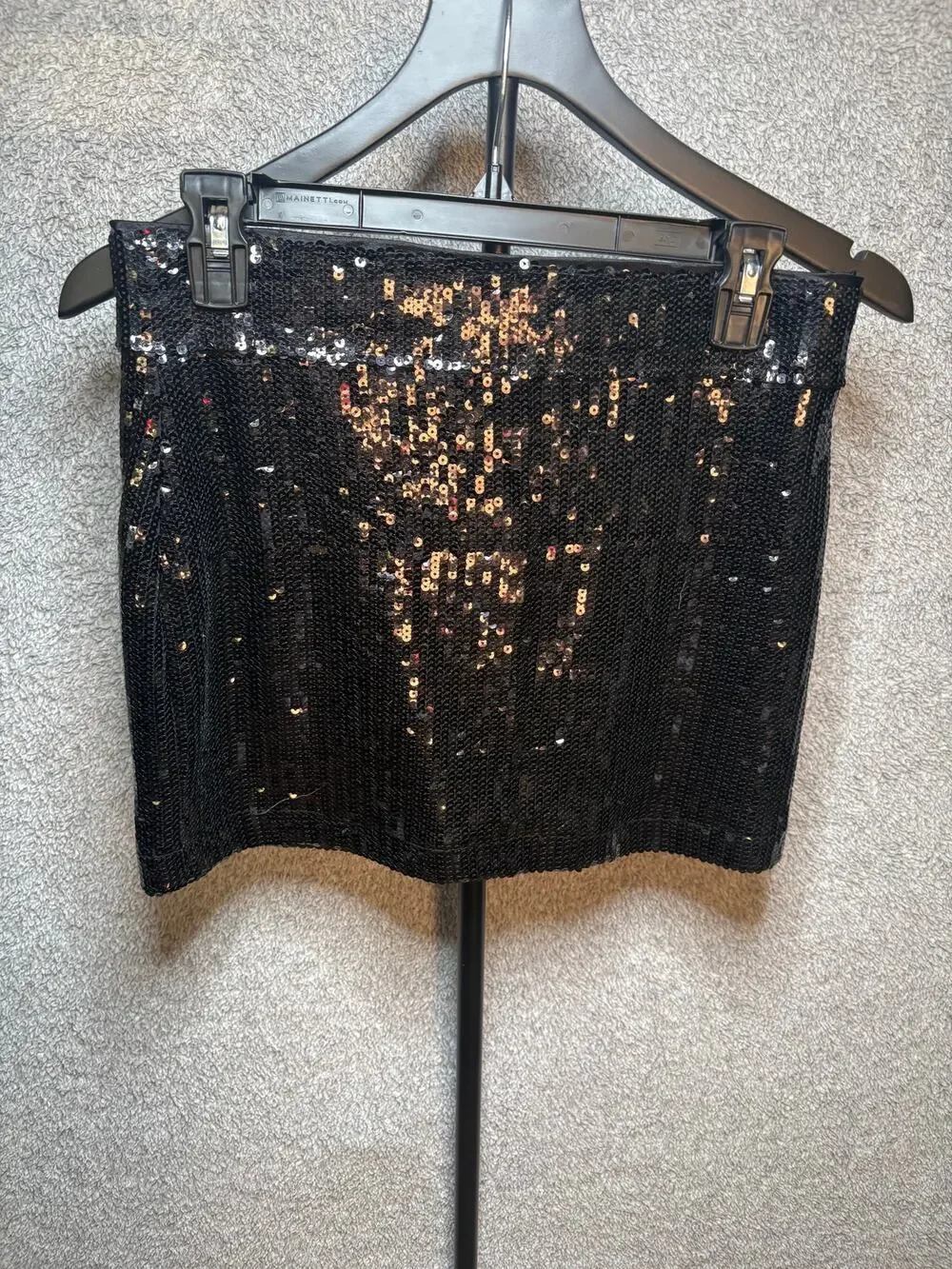 Forever 21 Womens M Black Sequin Mini Skirt Party Y2K